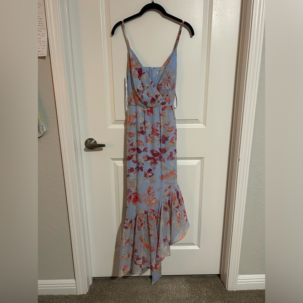 NWT Eliza J Women's V-Neck Floral Ruffle Hem Maxi Dress size 6 - Picture 3 of 9